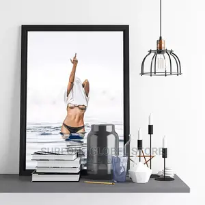 Modern Fashion Black White Artwork Sexy Middle Finger