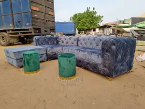 Good Quality of Fabric L Shape With Stools.