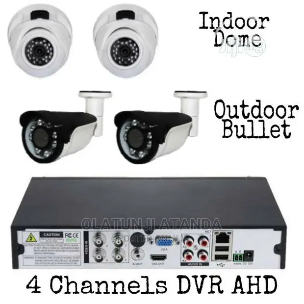 4 Channels Dvr, With 2 Indoor 2 Outdoor Cameras