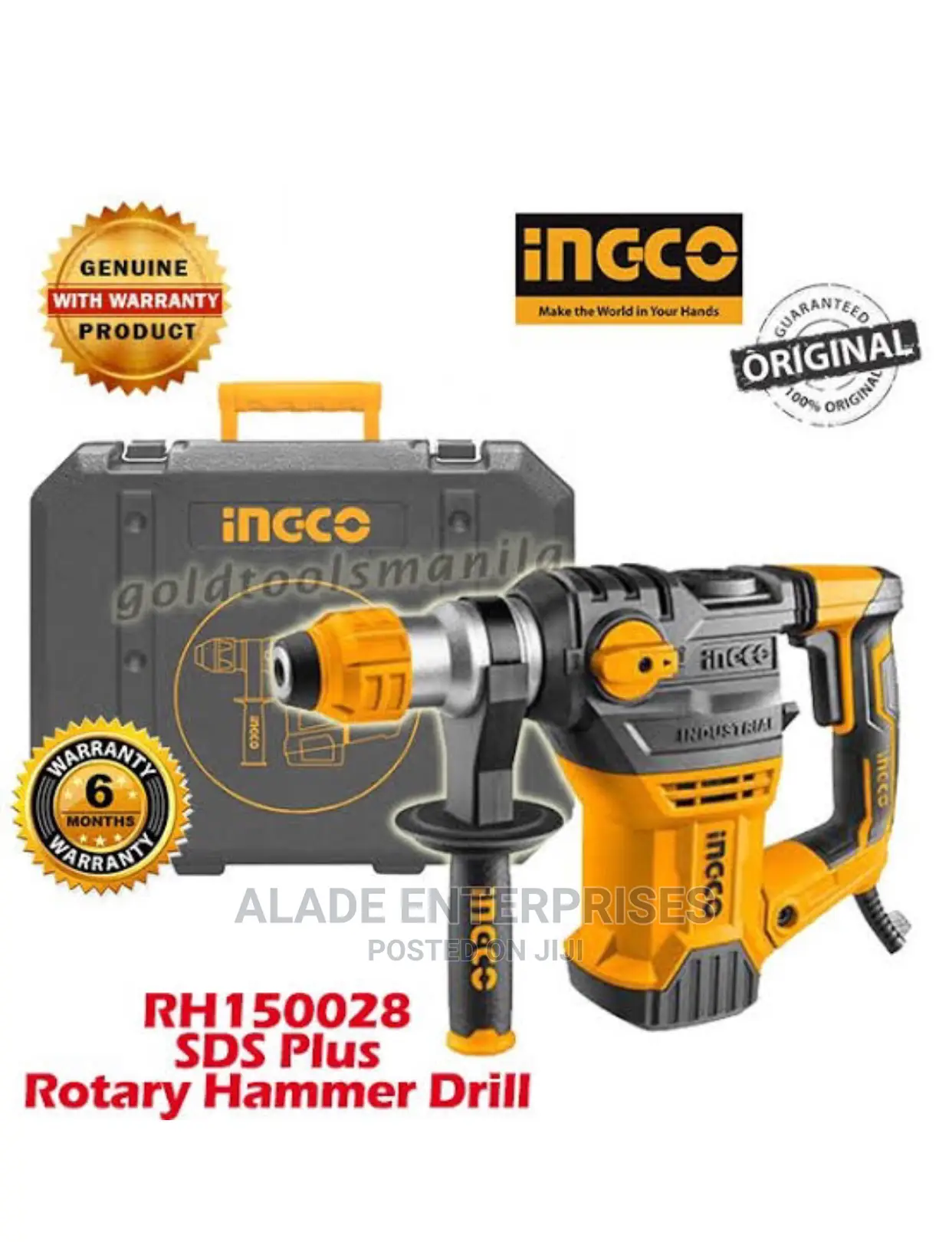 Ingco Rotary Hammer Drill Three Functions 1500W