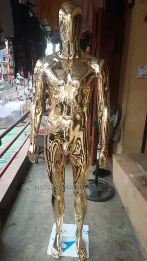 Gold Chrome Male Faceless Full Body Detachable Mannequin