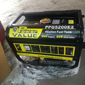 Powervalue Fuel Generator,Copper,Key Starter,Battery(3.8kva)