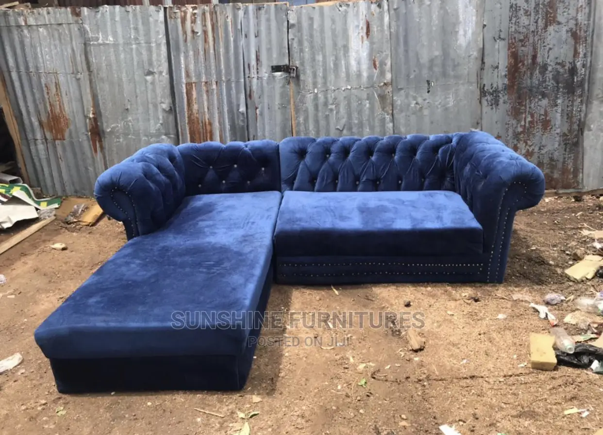 L Shaped Buttoned Sofa