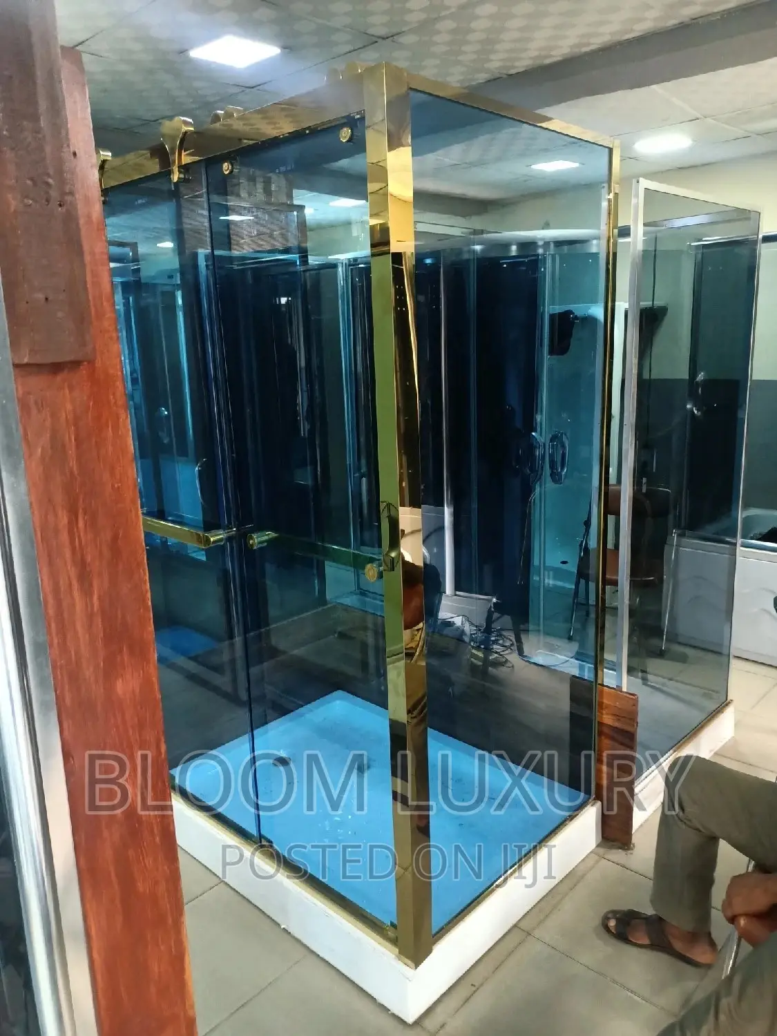 Gold Framed Shower Cubicle 8mm