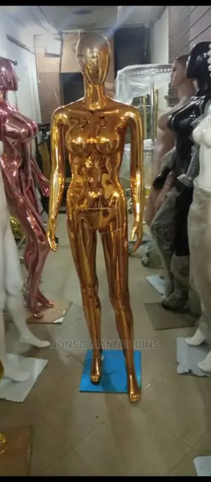 Chrome Gold Female Egg Face Mannequin