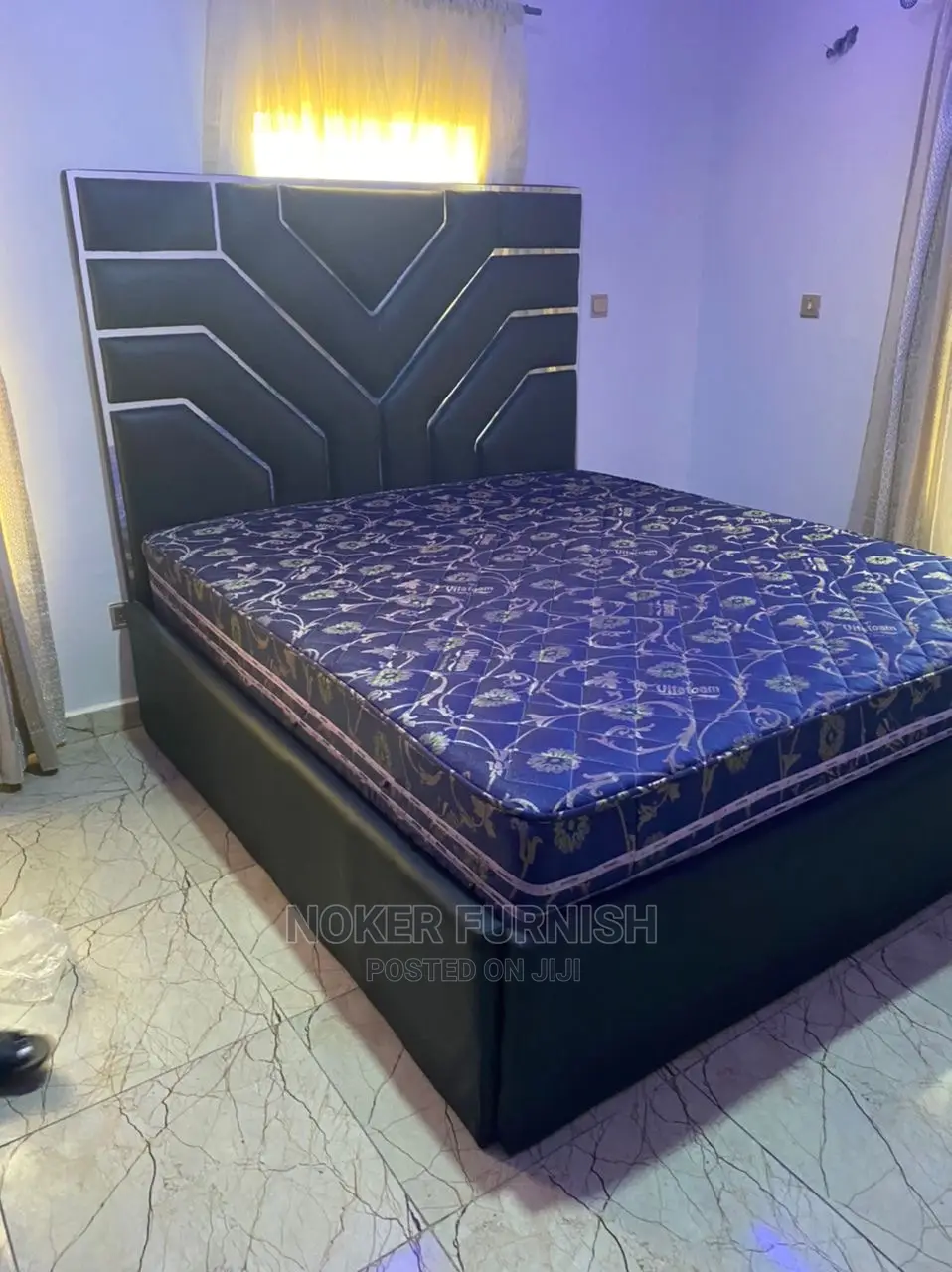 Available 6 X 7 Leather Bed Frame