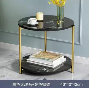 2 Tier Round Marble Coffee Side Table