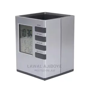 1pcs Multi Function Pen Pot LED Digital Alarm Clock Office