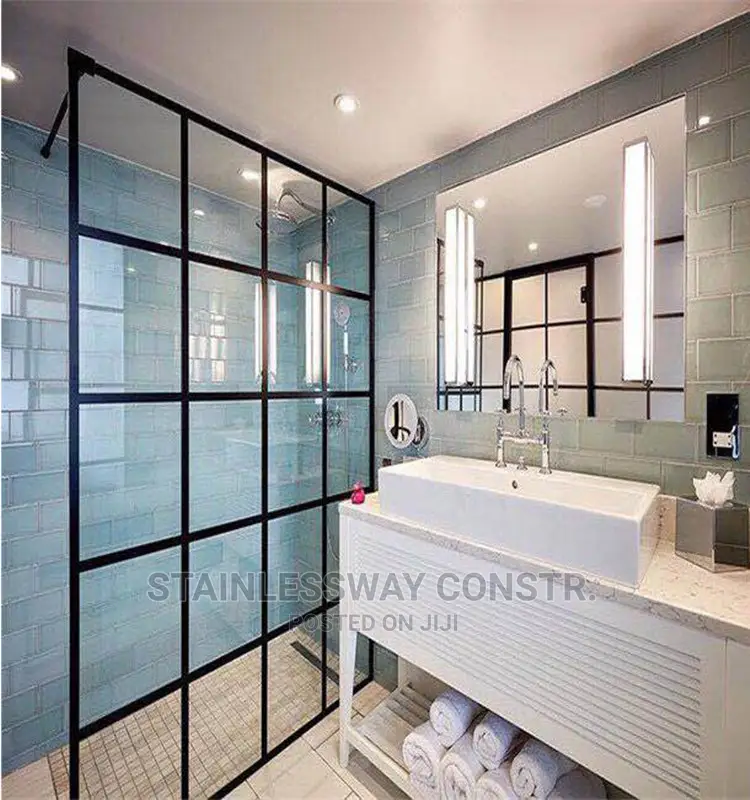 Shower Cubicle Black Sticker Model