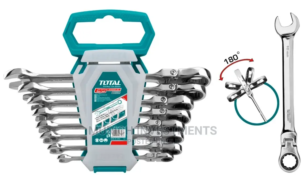 Total 8pcs Flexible Rachet Spanner Set
