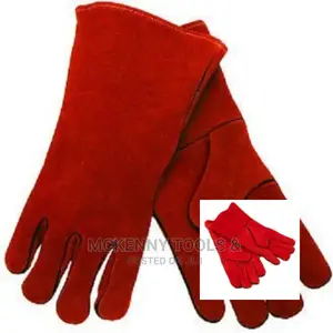 Leather Hand Gloves-red