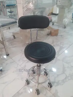 Adjustable Rolling Stool With Back Foot Rest for Office Home