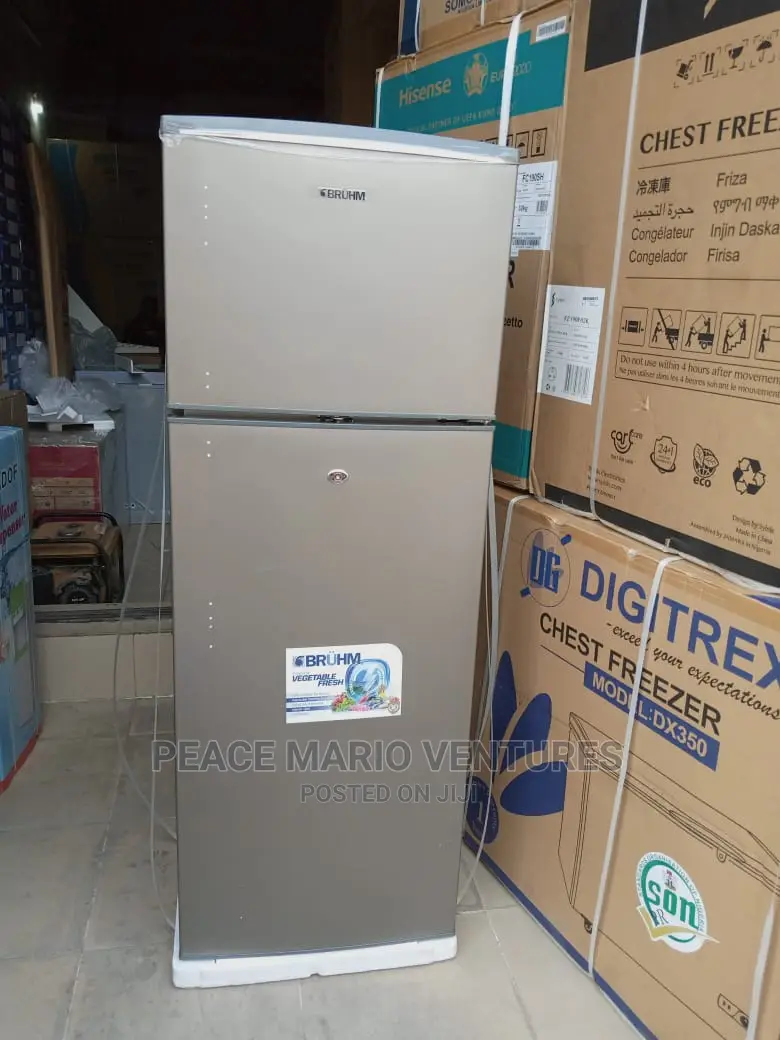 Bruhm Standing Two Door Fridge Up Freezer and Down Fridge.