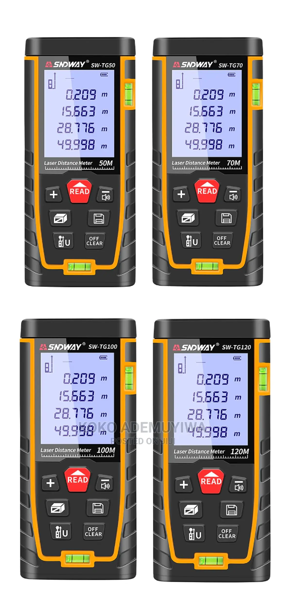 SNDWAY Laser Distance Rangefinder 100M Tape Ruler Meter