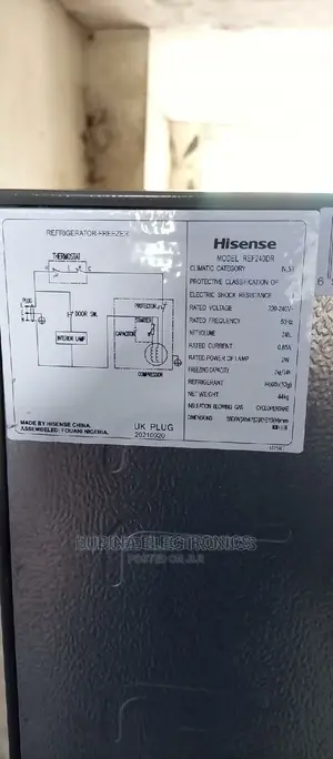 Brand New HISENSE(Model240)240litter Fridge/External/Silver
