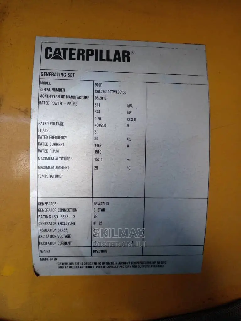 Almost New 800kva Caterpillar Soundproof Generator