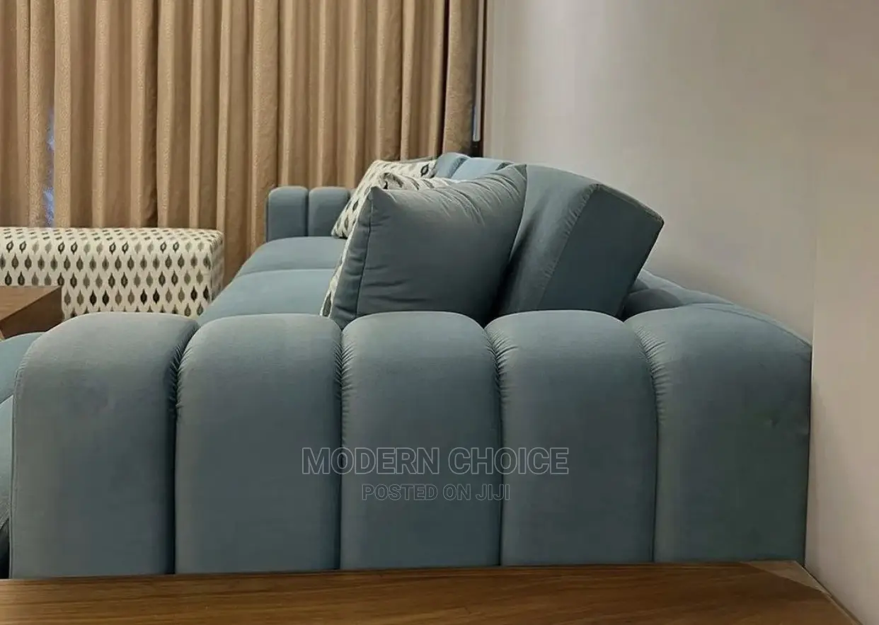 Set of Stripe L Shaped Sofa