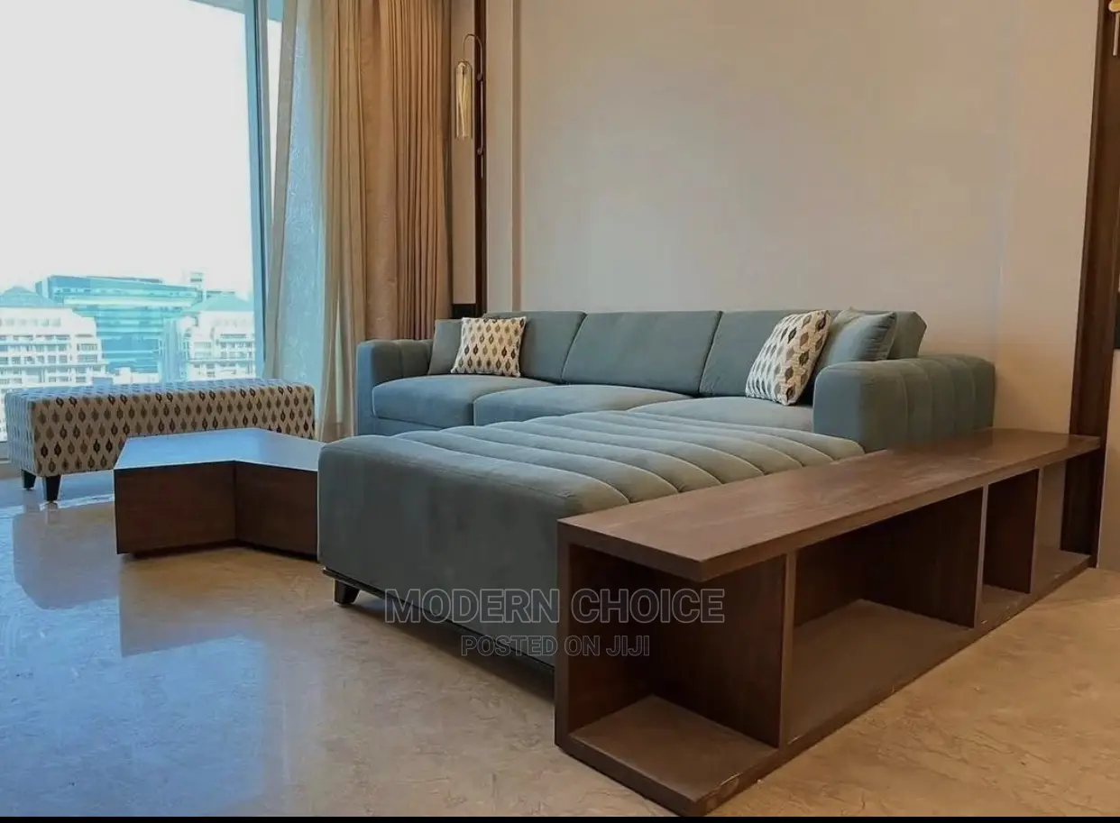 Set of Stripe L Shaped Sofa