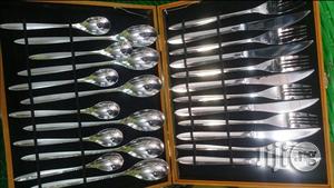 24 Pcs Golden Box Cutlery Set Stainless Steel