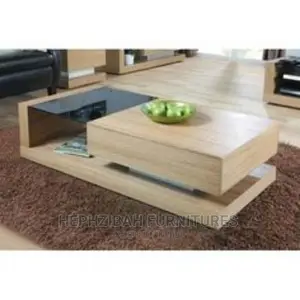 Center Table With Glass and Drawer