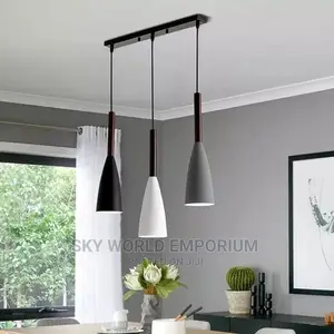 Modern Hanging Ceiling Lamps E27 Iron Wood Pendant