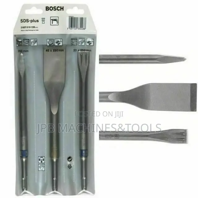 3-Piece Long Life SDS Plus Chisel Set (For Concrete
Bosch)