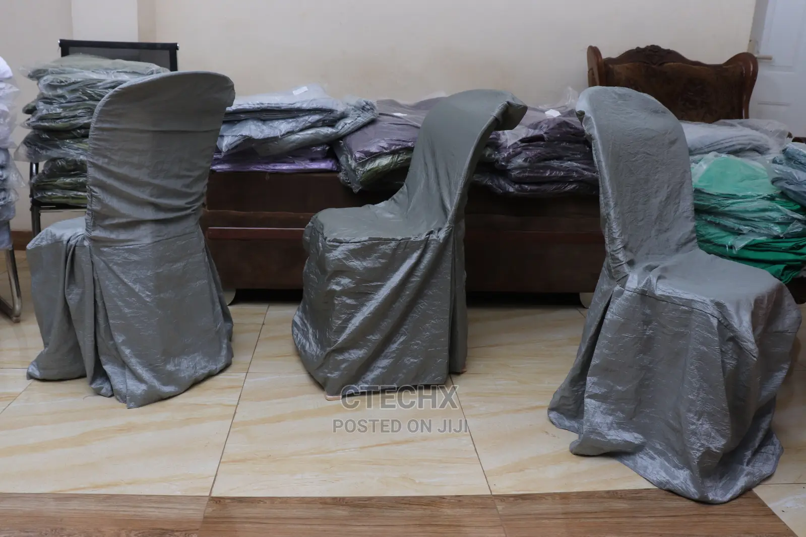 Ctechx Gray Chair Covers for Events.