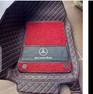 Double Layer Leather Footmat for Benz Red