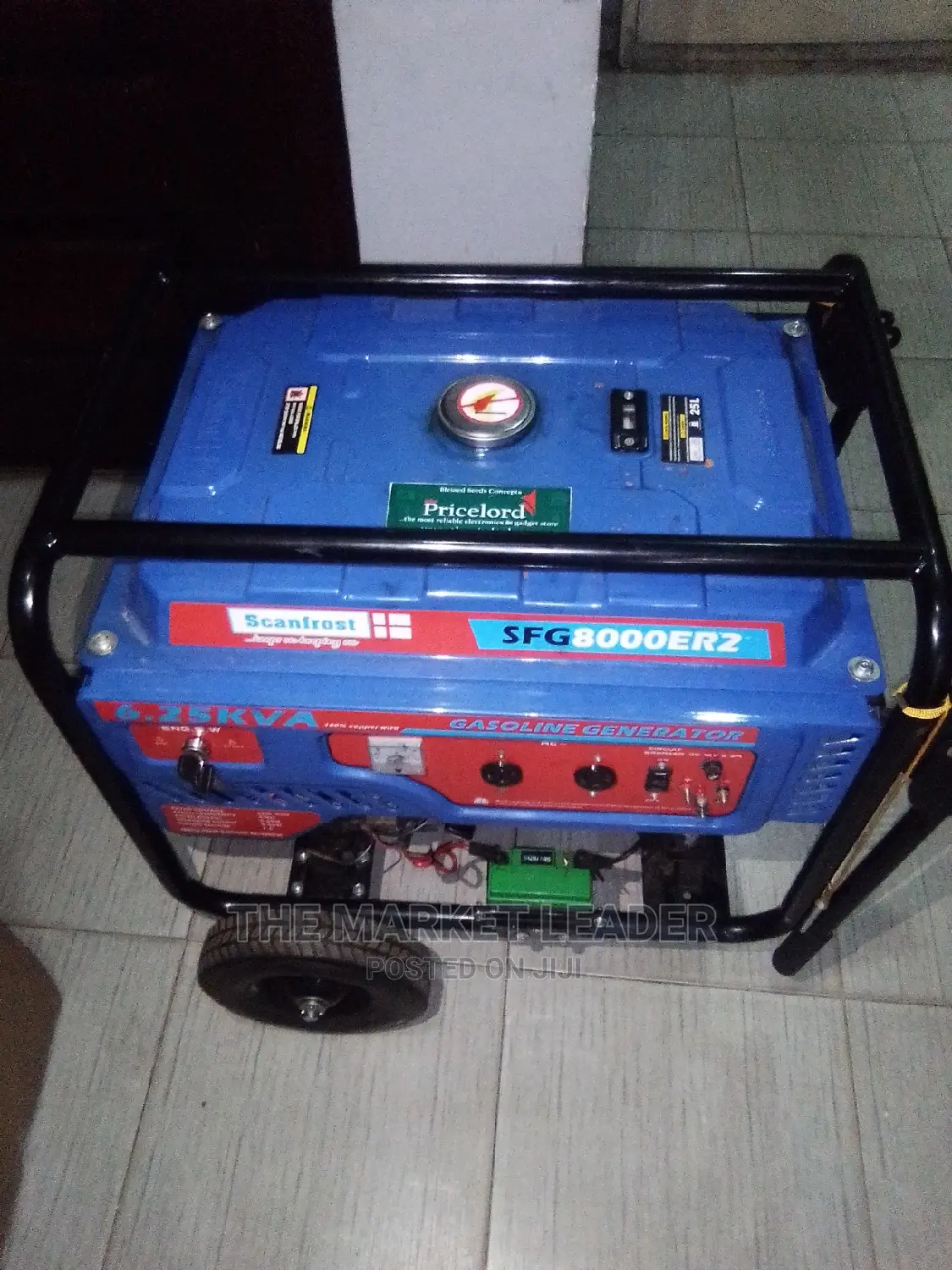 Scanfrost 6.25kva Generator + Wheels+Remote