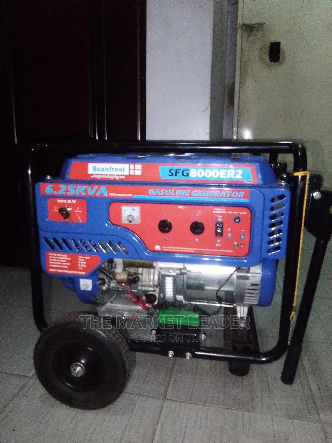 Scanfrost 6.25kva Generator + Wheels+Remote