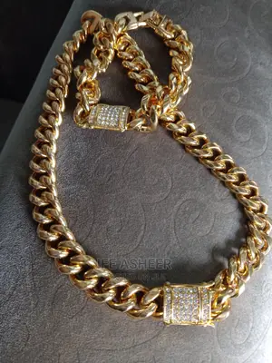 Choker Cuban Hand And Neck Chain - Gold