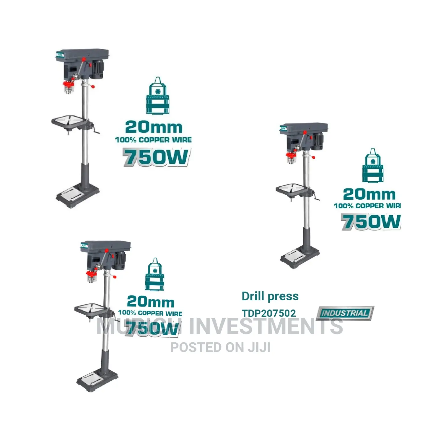 Total Drill Press 750w 20mm