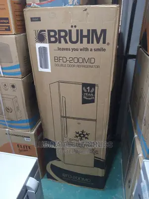 Band New BRUHM 200LITTER Double Door Fridge/External/Silver/