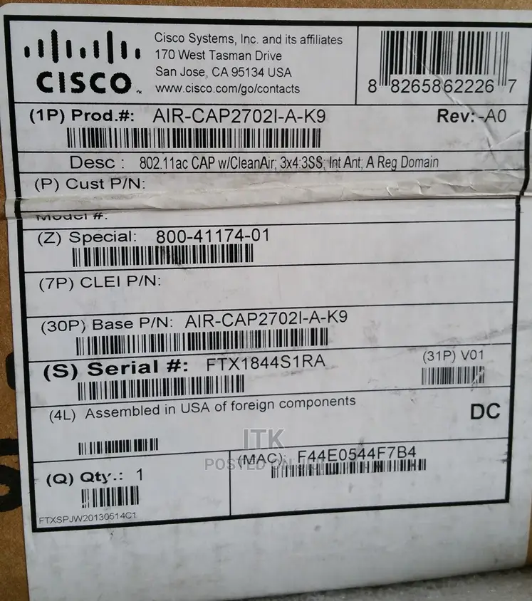 Cisco AIR-CAP2702I-A-K9