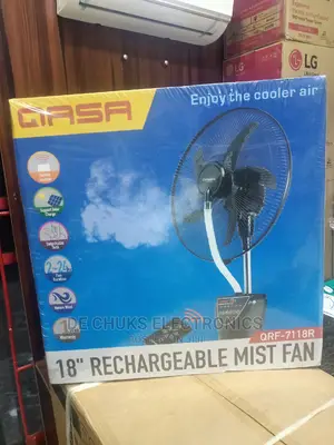 Brand New Qasa 18"Inches Rechargeable Mist Fan With Light