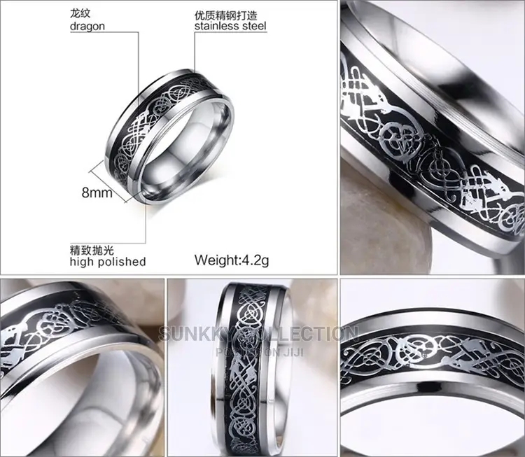 Vintage Silver Stainless Ring for Men