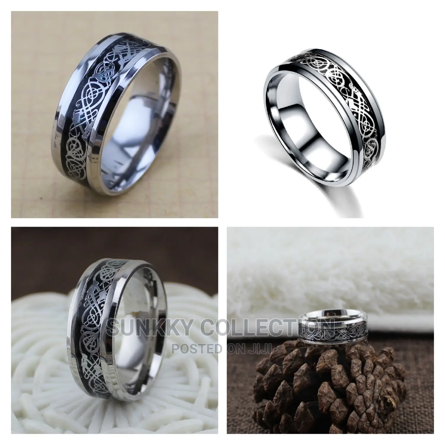 Vintage Silver Stainless Ring for Men