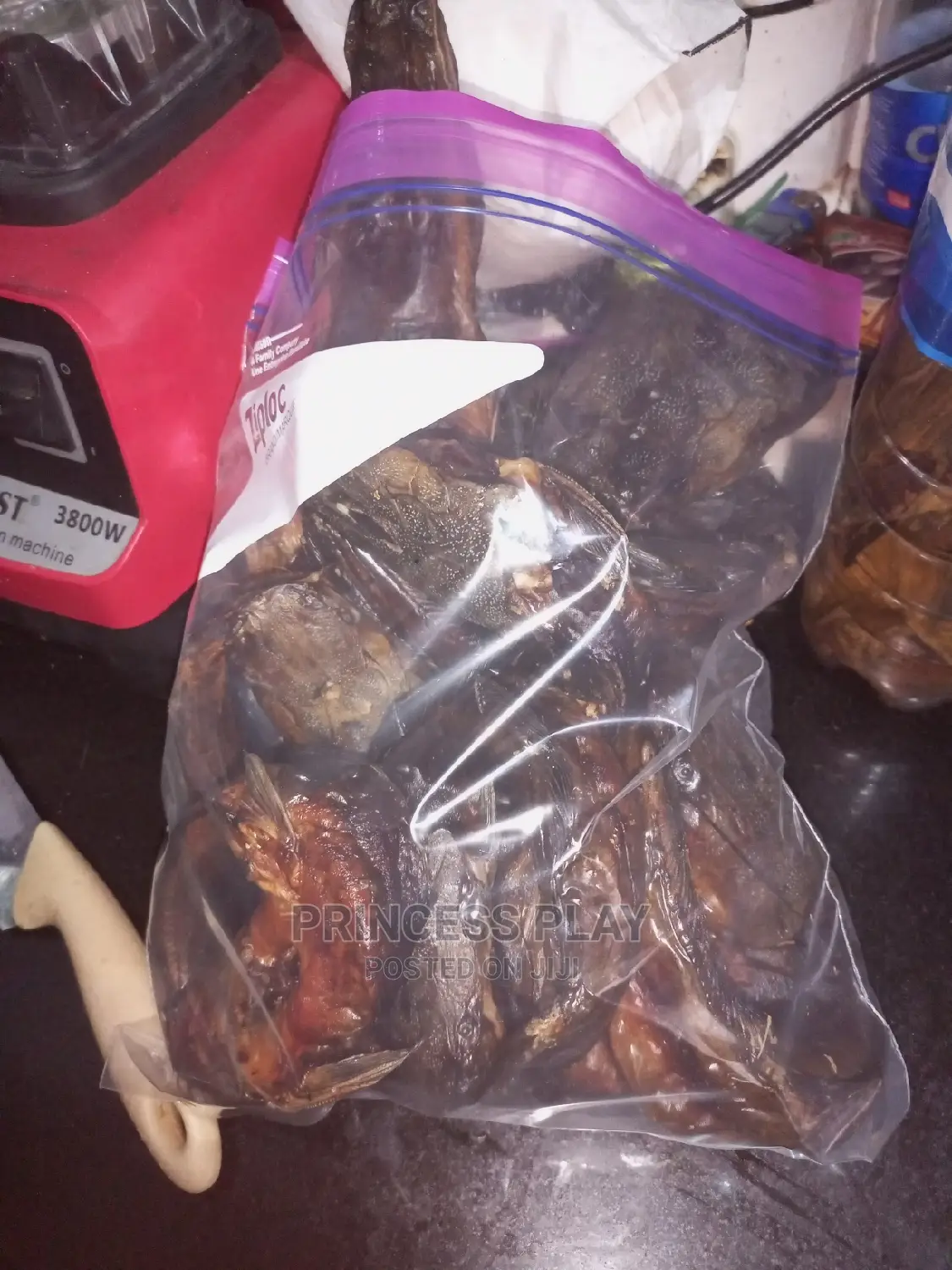 Dried Smoked Catfish, Shared RAM and Goat, Snails