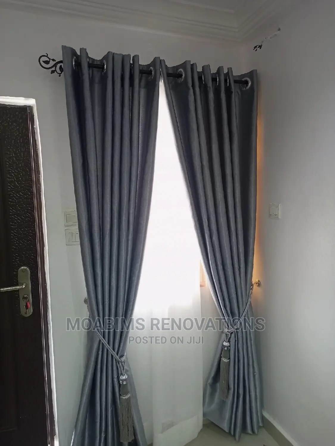 Classic Curtain Fabrics With Eyelets( Sliver Grey)