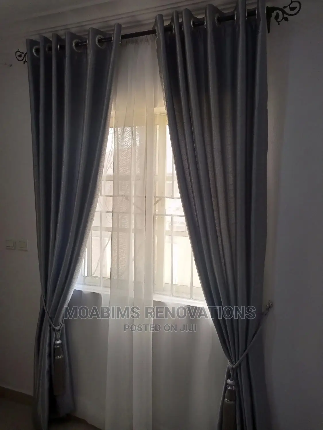 Classic Curtain Fabrics With Eyelets( Sliver Grey)