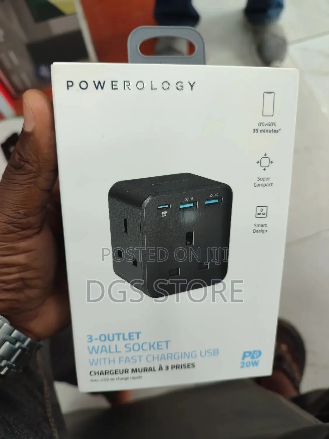 Powerology 3 Outlet Wall Socket With Fast Charging Usb Pd20w