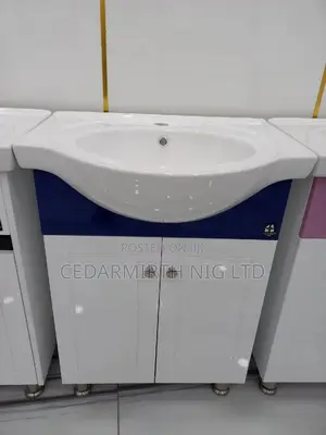 Hhome Blue White Cabinet Basin