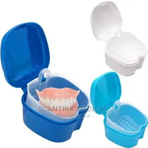 Denture Bath Box False Teeth Storage Box With Basket Net