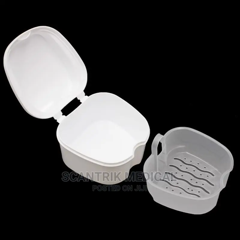 Denture Teeth Storage Box With Hanging Net Container
