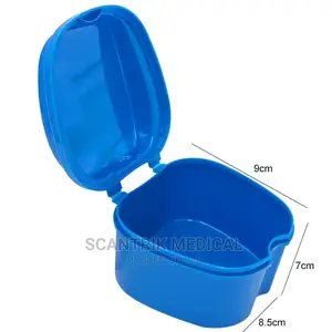 Denture Bath Teeth Storage Box With Basket Net Holder