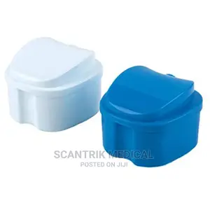 1PCS White Denture Bath With Rinsing Basket