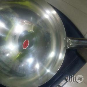 Induction Stainless Steel Wolk Frying Pan 34cm