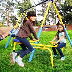 Palmview Metal Swing Set With Teeter-totter, Standing Swing,