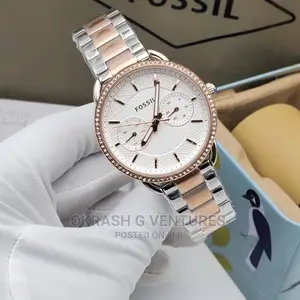 Fossil Ice Head Chrono Rose Gold/Silver Watch for Women's