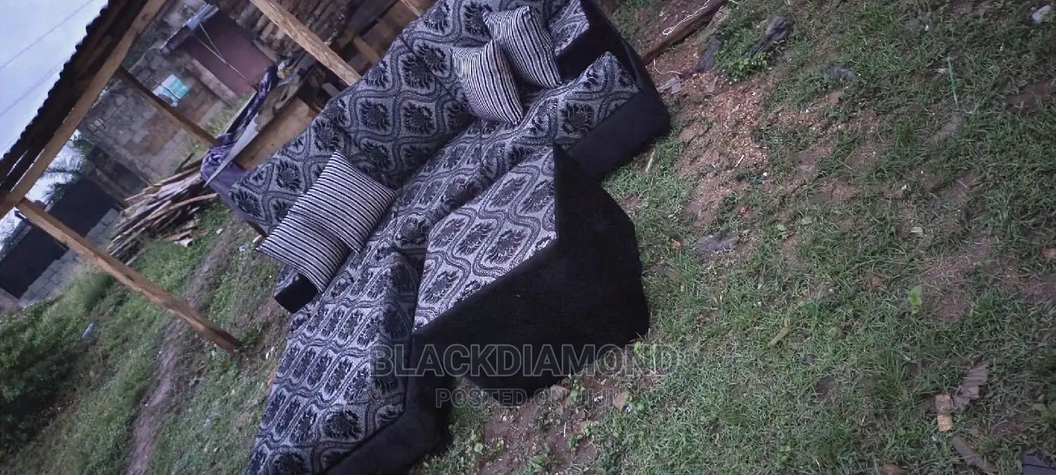 L Shape Fabric Sofa With Center Table